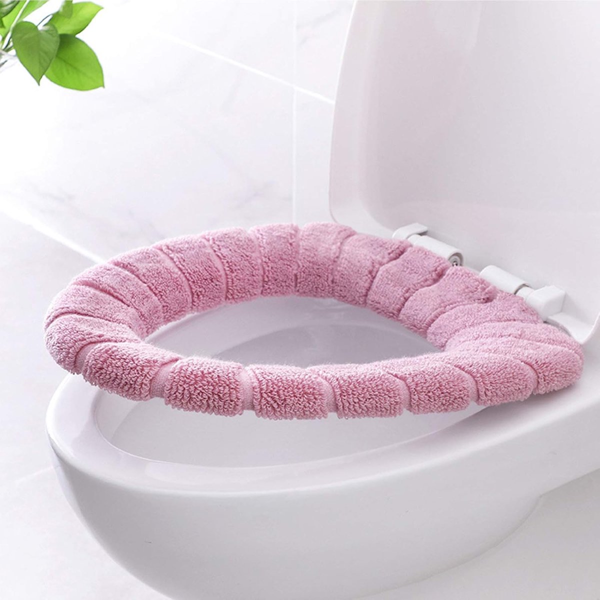 4 pieces - Toilet seat cover - Toilet seat covers - Retractable toilet cushion Mat - Soft washable toilet seat cushion - Toilet seat cover - Universal toilet seat cover - Toilet seat cover - Suitable for most types of toilets - grey, blue, pink, green - Image 2