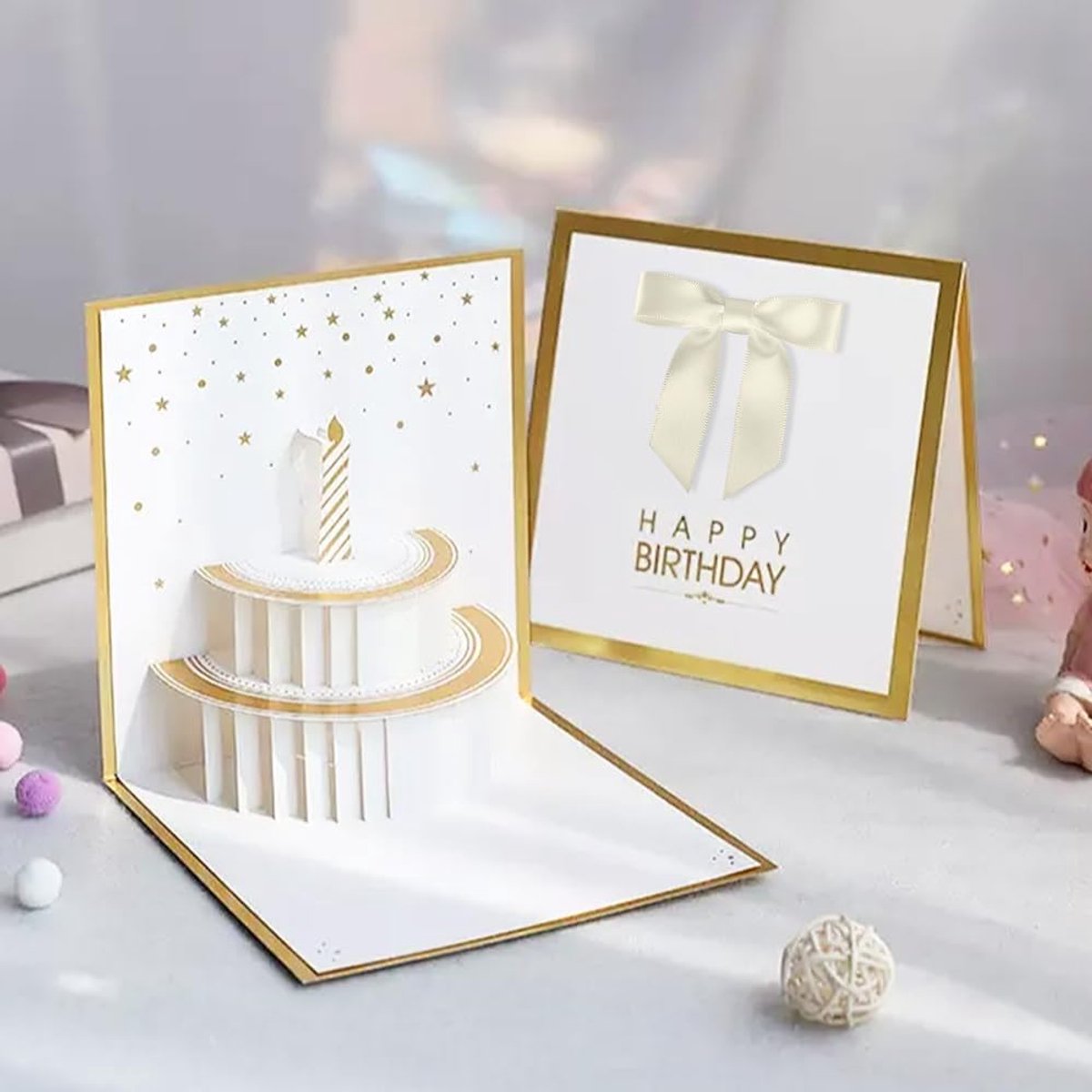 50 pieces - Bows - Decorative bows - Christmas bows - Christmas gift bows - satin gift bows - gift packaging - gift box decorations - interior decoration - for decorating champagne, gift, and candy boxes - 6*7 cm - white - Image 4