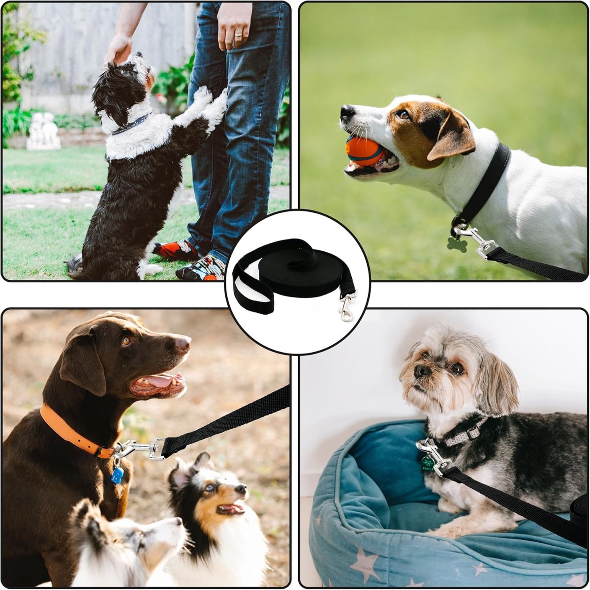 20m*2cm - Dog Leash - Dog Training Leash - Pet Leash - Waterproof - With wrist strap and 360° carabiner - long leash - leash - robust - Pet Supplies - for medium and large dogs - for obedience training - black - Image 5