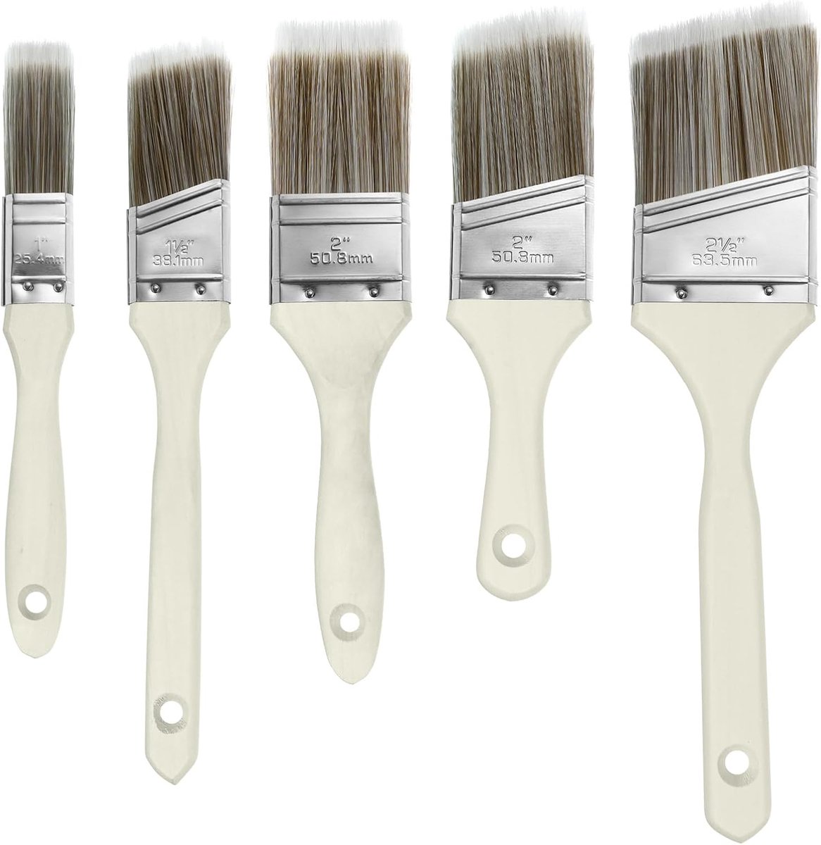 5-Piece Professional Paint Brush Set - Paint brushes - brush set - Paint brushes - Brushes - Paint brushes with wooden handle - Wall paint - Wall paint brushes - Brush - Painting / Painting supplies - for paint, glue and DIY jobs - Image 2