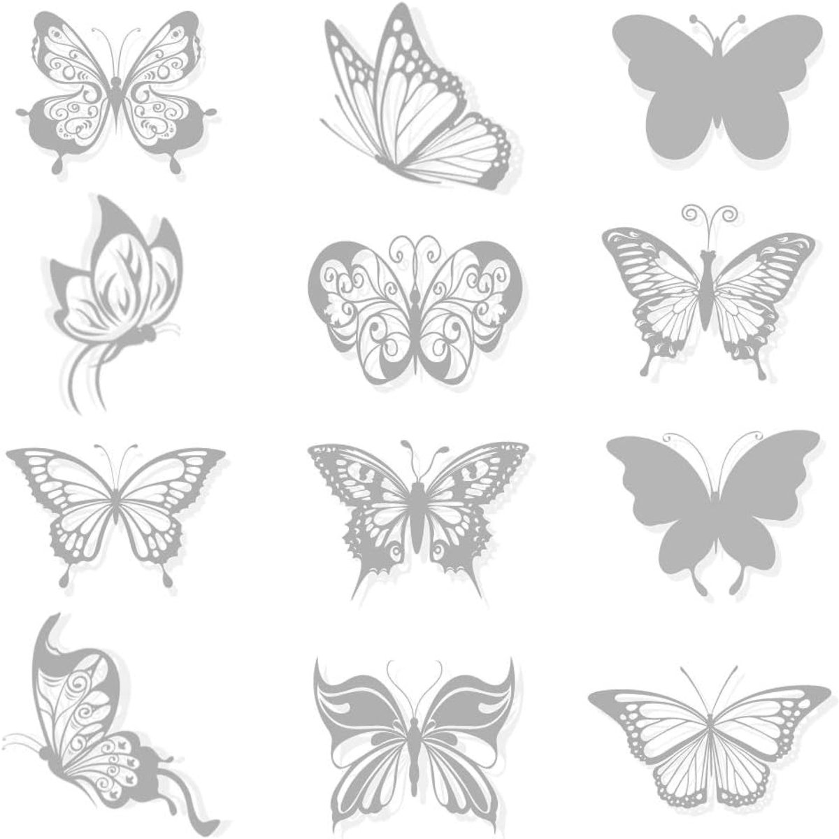 36 pieces - Anti-Collision Stickers - butterfly stickers - with anti-collision warning - transparent window stickers - prevention of collisions with people and birds - window stickers - window decoration - Image 1
