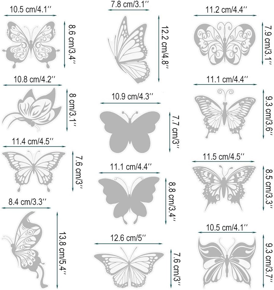 36 pieces - Anti-Collision Stickers - butterfly stickers - with anti-collision warning - transparent window stickers - prevention of collisions with people and birds - window stickers - window decoration - Image 2