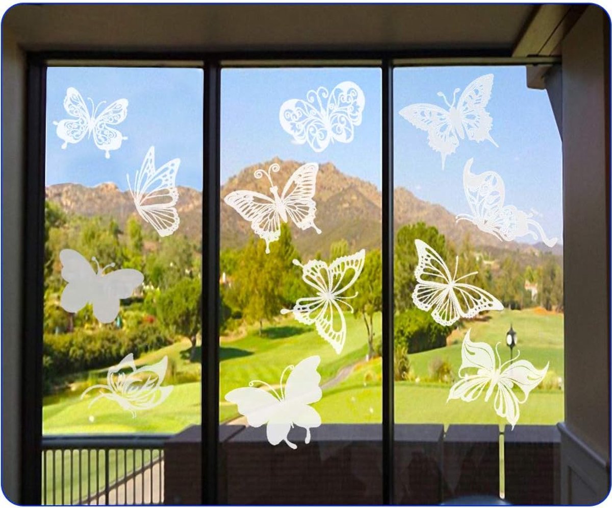 36 pieces - Anti-Collision Stickers - butterfly stickers - with anti-collision warning - transparent window stickers - prevention of collisions with people and birds - window stickers - window decoration - Image 6