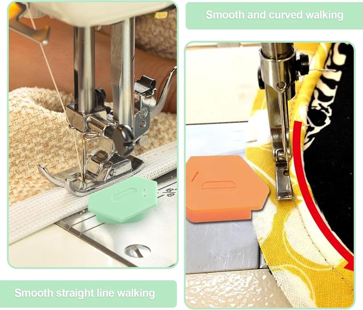 3 pieces - 6.7*4*1 cm - magnetic seam guide for sewing machine - multifunctional polygonal hem guide - with scale - universal sewing accessory for magnetic machine - sewing tools - sewing machine accessories - orange, pink, green - Image 4