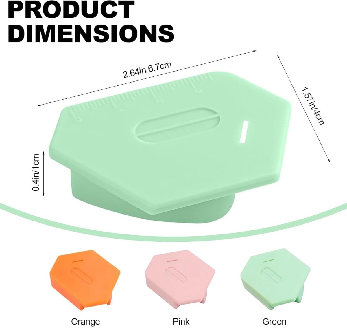 3 pieces - 6.7*4*1 cm - magnetic seam guide for sewing machine - multifunctional polygonal hem guide - with scale - universal sewing accessory for magnetic machine - sewing tools - sewing machine accessories - orange, pink, green - Image 5
