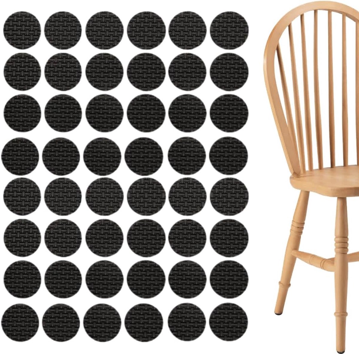 48 pieces - 20*3mm - furniture protectors - self-adhesive pads - chair cushion - furniture cushions - protective pads - for wooden floors, table legs, chairs and beds - black - Image 1