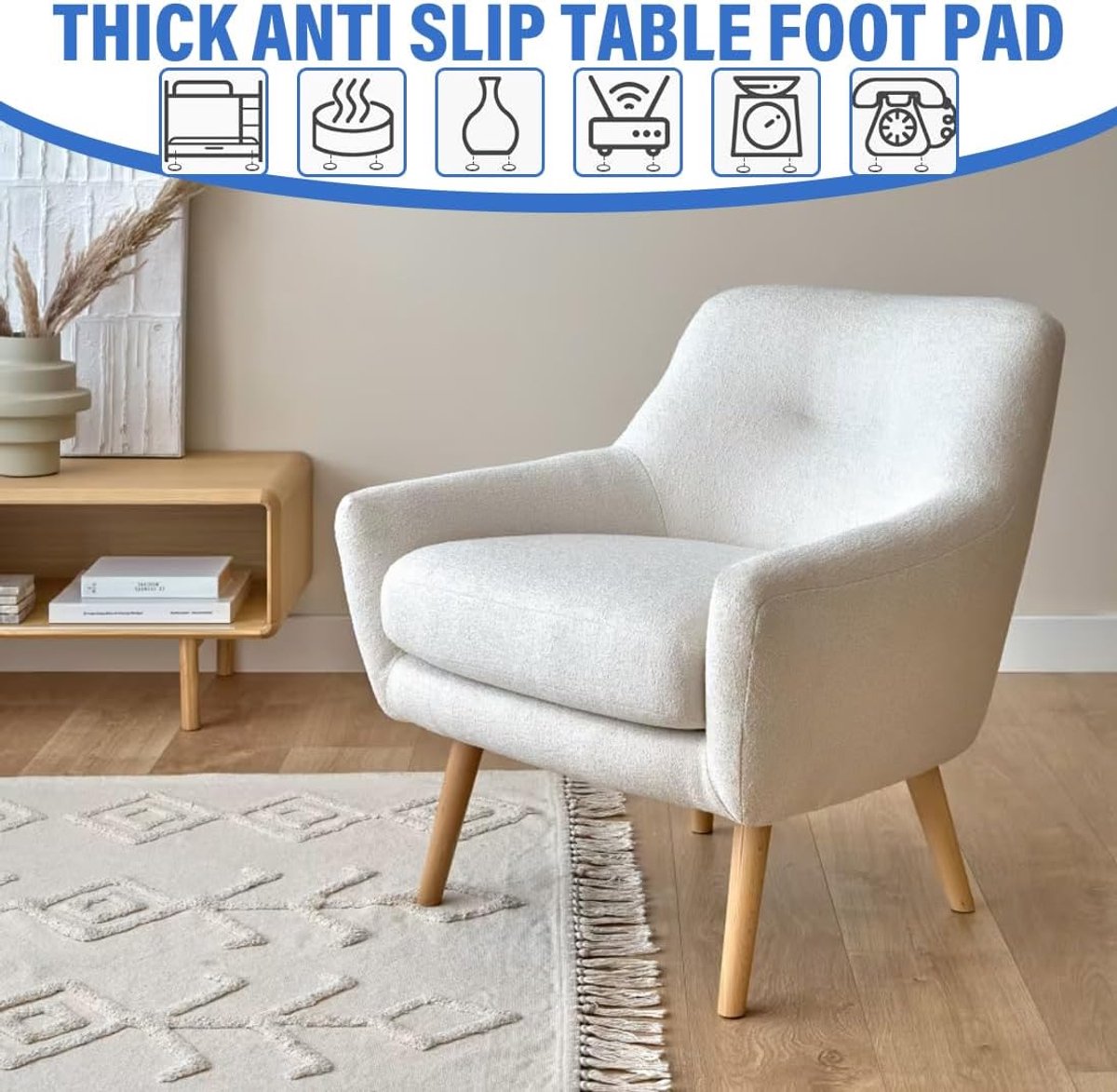 48 pieces - 20*3mm - furniture protectors - self-adhesive pads - chair cushion - furniture cushions - protective pads - for wooden floors, table legs, chairs and beds - black - Image 3