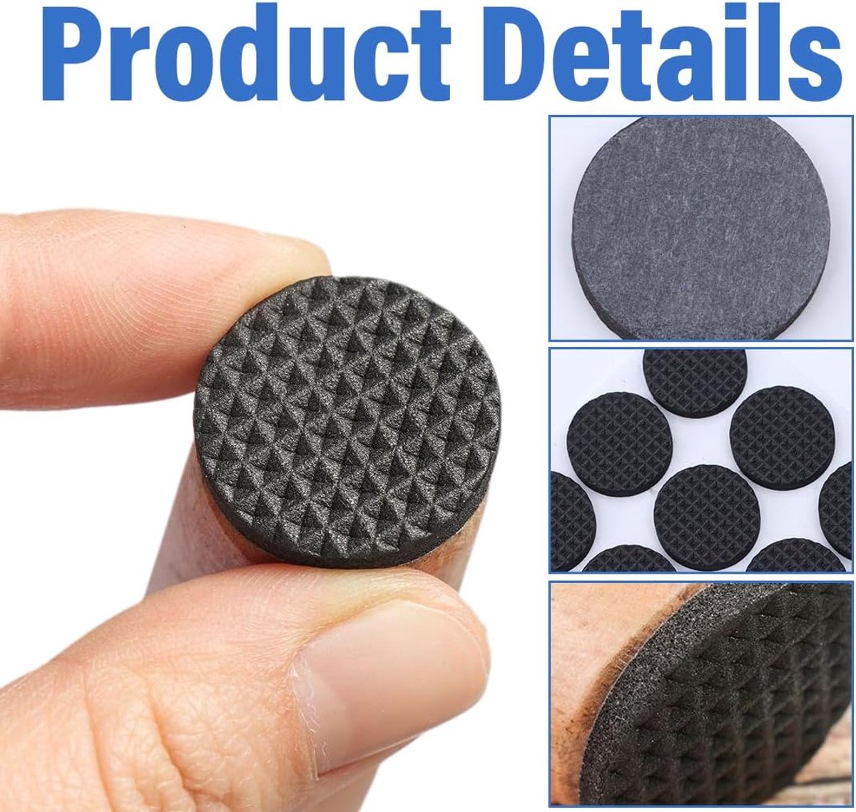 48 pieces - 20*3mm - furniture protectors - self-adhesive pads - chair cushion - furniture cushions - protective pads - for wooden floors, table legs, chairs and beds - black - Image 6