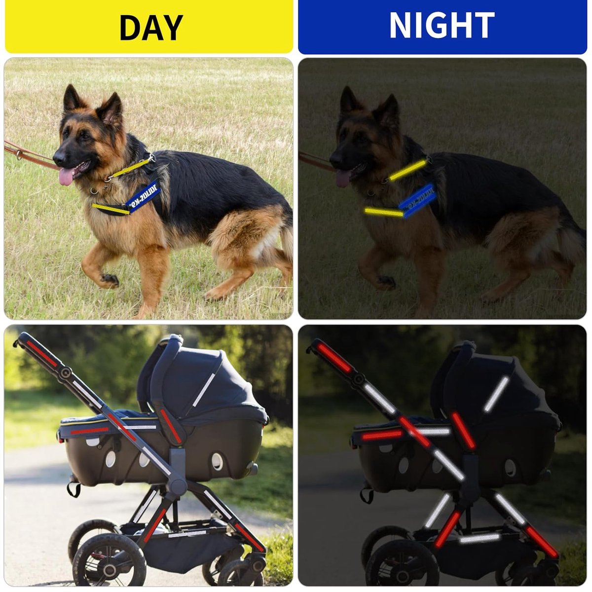4 rolls - 1cm * 8m - Reflective tape - self-adhesive safety markings - reflective strips - reflective stickers - warning tape - for visibility - for vehicles and outdoor helmets - white, yellow, red, blue - Image 4