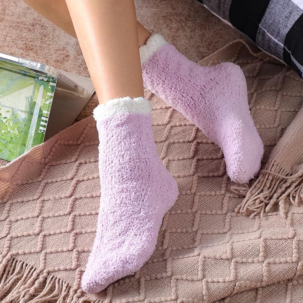 7 Pairs - Warm Winter Socks - socks - cartoon socks - Women's House Socks - Women's Fuzzy Socks - House Socks - Thick socks - Winter Warm Cozy Socks - Soft socks - keep warm - coral fleece - Size 36-40 - Image 2