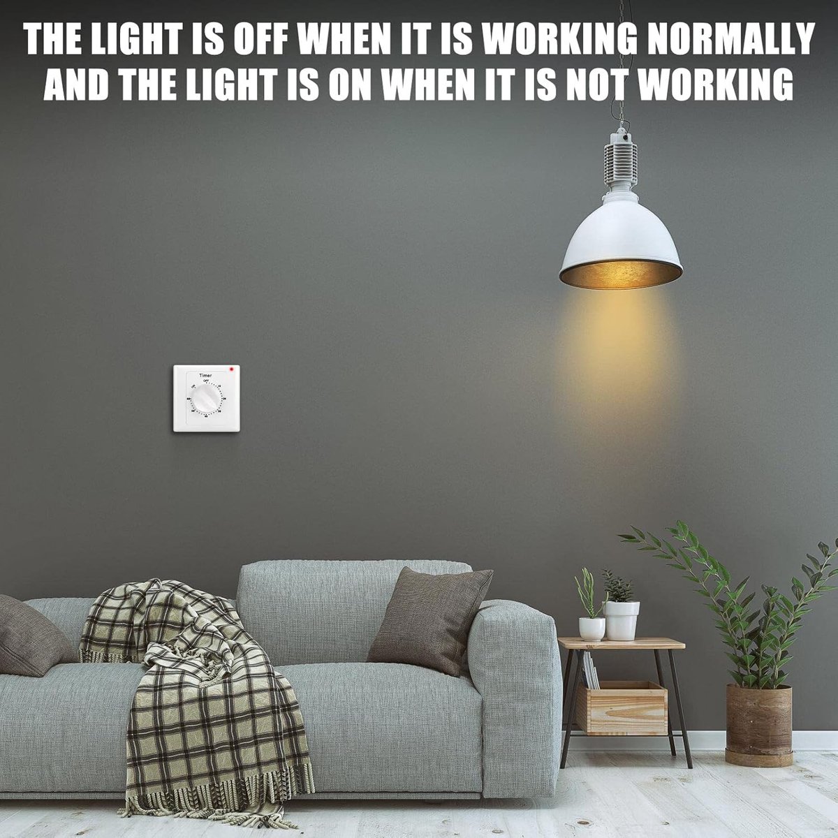 Countdown Switch - 60 minutes - Countdown timer switch - Mechanical countdown timer socket - time switch - timer light switch - with timer - timer socket - for bathroom extractor fan, garage, laundry room, storage room or spa - white - Image 3
