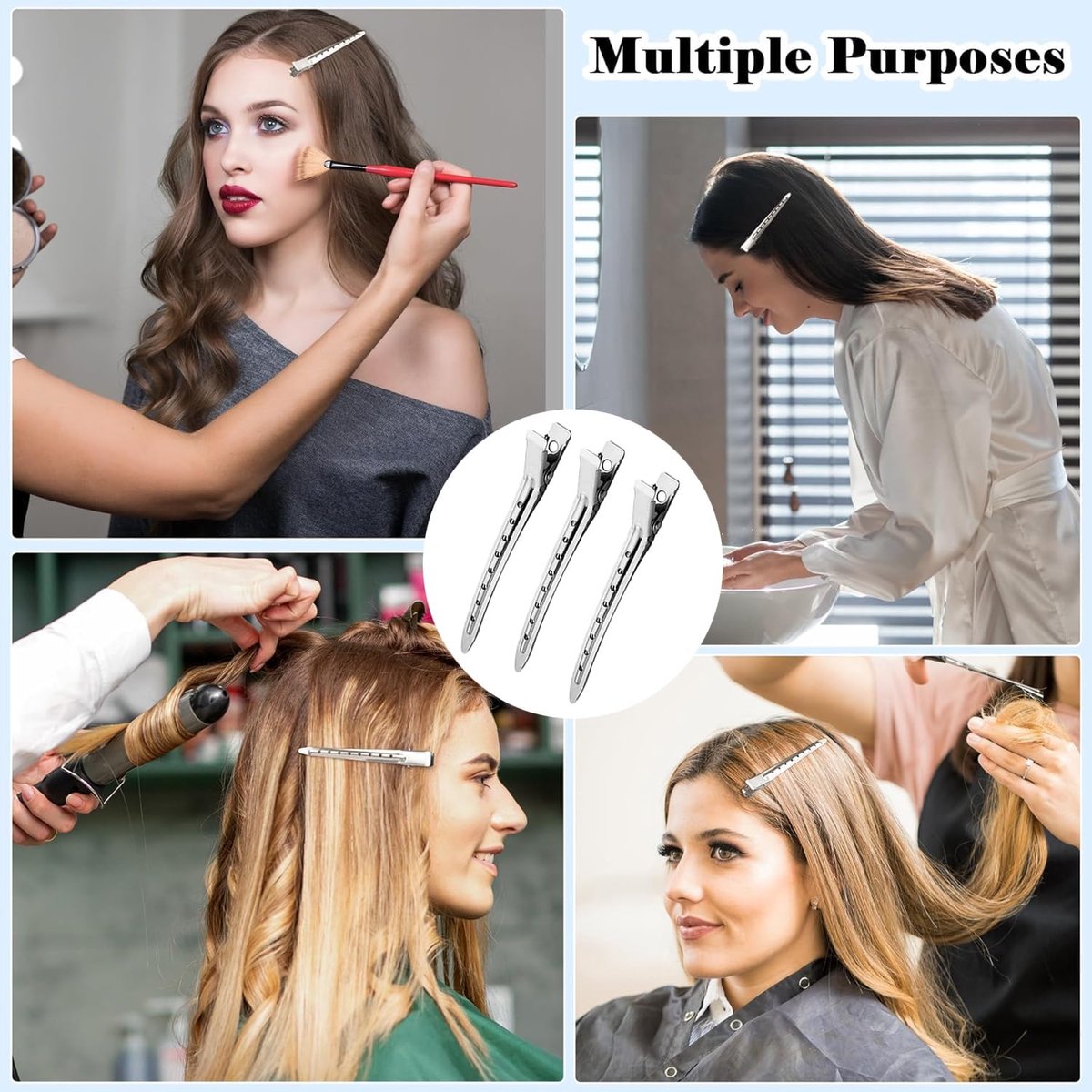 25 pieces - Hairpin - Hairpins - Hair clip - Hair Accessory - Duckbill hairpins - Hair styling clips - curlers with holes - metal hairpins - for hair styling, hair coloring - 9 cm - silver - Image 5