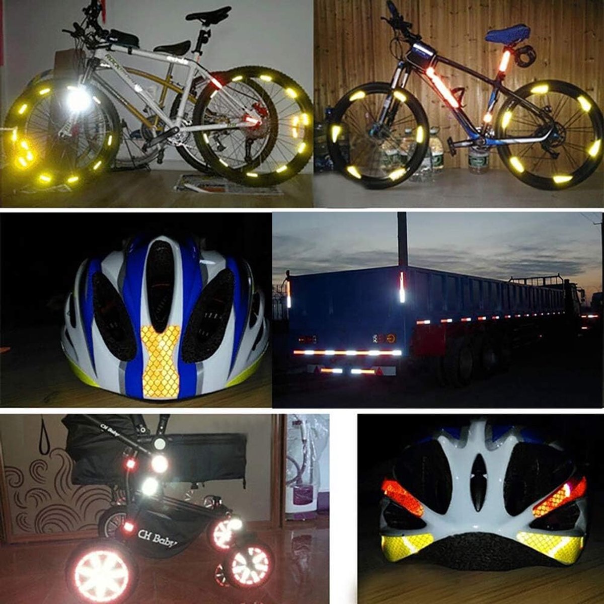 Reflective Tape - Reflection Tape - R2 rolls 5cm × 3 Meters - Self-Adhesive - Reflective Tape - Reflective Tape Self-Adhesive Sticker High Visibility - For Vehicles Cars Trailers Bicycles Helmets - White & Red - Image 2