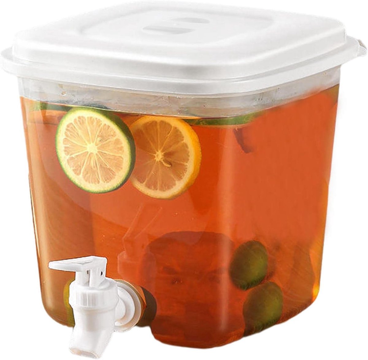 Water Dispenser - 3.5L Water Dispenser with Lid - Water Tap - Drink Bucket - Beverage Machine with Tap - Lemonade Dispensers - Lemonade Tap - Plastic Juice Dispenser - Beverage Dispensers - Juice Dispenser - Lemonade Juice Party Cocktail Cold Water Jug - Image 1