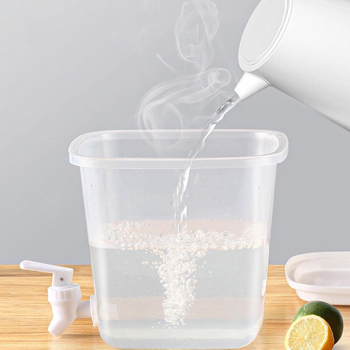 Water Dispenser - 3.5L Water Dispenser with Lid - Water Tap - Drink Bucket - Beverage Machine with Tap - Lemonade Dispensers - Lemonade Tap - Plastic Juice Dispenser - Beverage Dispensers - Juice Dispenser - Lemonade Juice Party Cocktail Cold Water Jug - Image 4