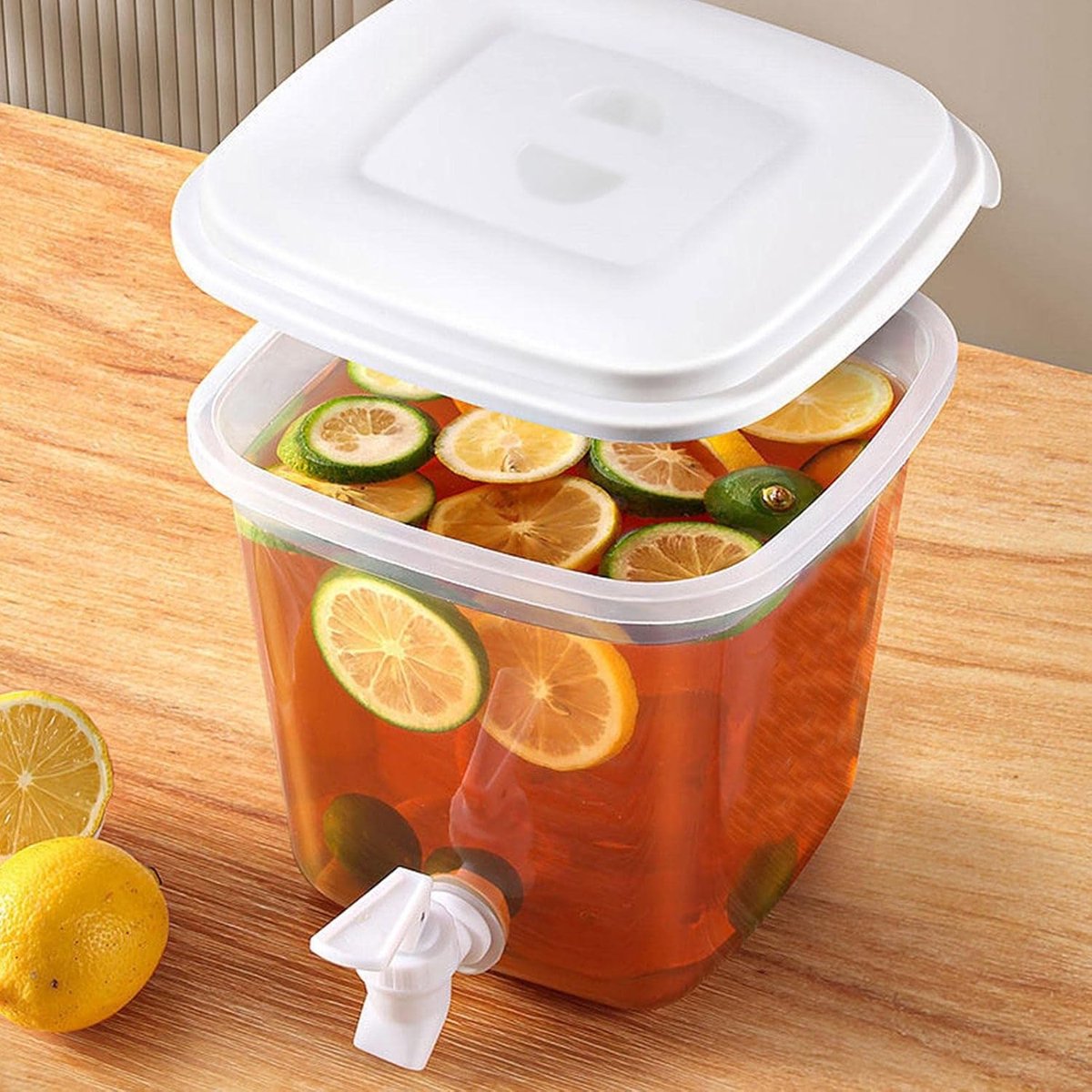 Water Dispenser - 3.5L Water Dispenser with Lid - Water Tap - Drink Bucket - Beverage Machine with Tap - Lemonade Dispensers - Lemonade Tap - Plastic Juice Dispenser - Beverage Dispensers - Juice Dispenser - Lemonade Juice Party Cocktail Cold Water Jug - Image 5