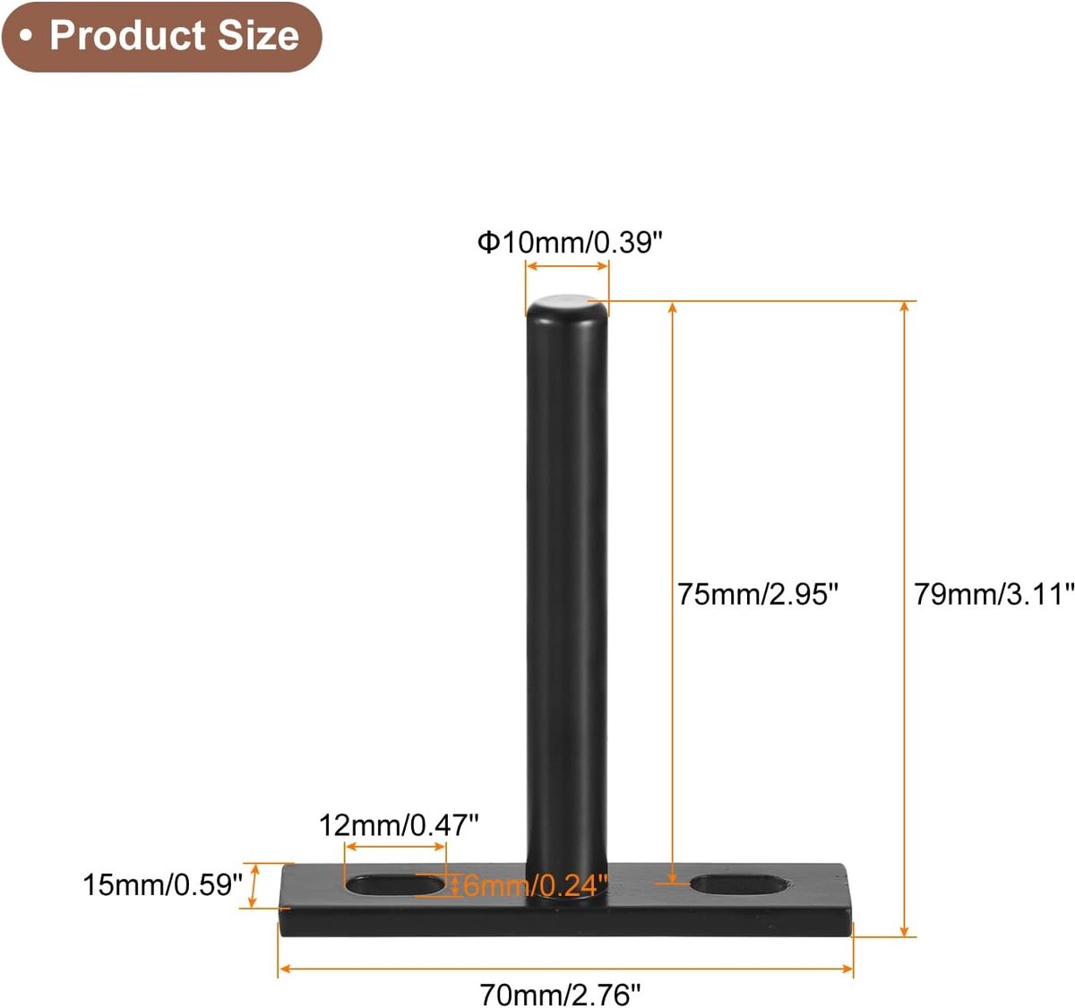 4 pieces - concealed floating shelf brackets - 3 inch - silver - shelves - floating shelf support brackets - steel - wall mounting - screws and plugs included - T-brackets for shelves - for floating wooden shelves - black - 76 mm - Image 6