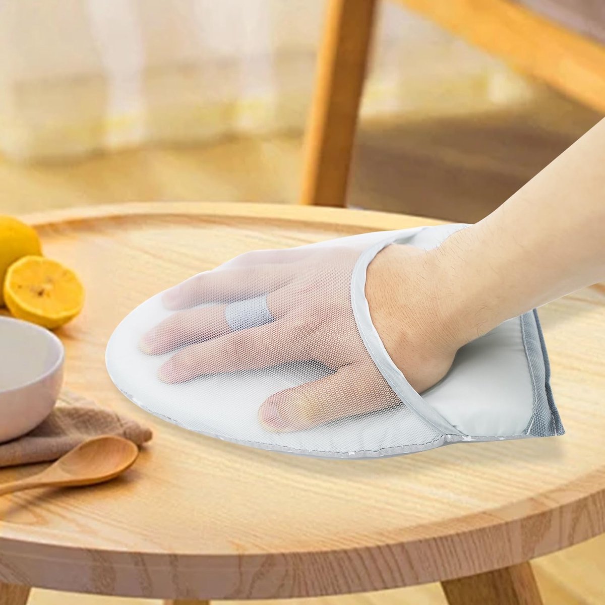 1 piece - Handheld ironing board - Steam glove - Steam ironing glove for clothing - Ironing tool - steam glove for ironing board with finger loop - mini ironing board - ironing board - ironing pad - 24*14 cm - grey - Image 4