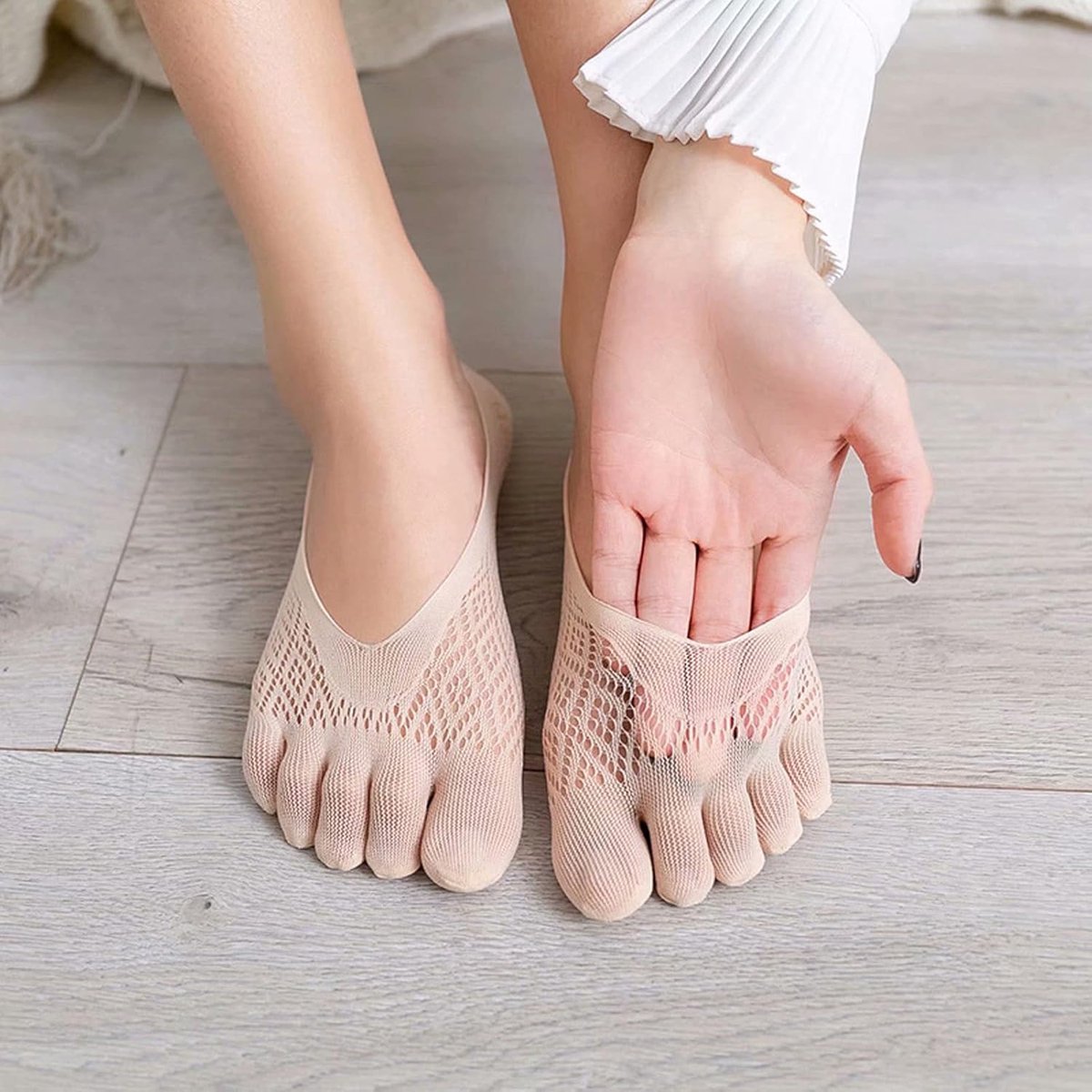 5 pairs of socks to align toe socks - Breathable - Toe socks - For bunions - Women's - Orthopedic compression toe socks for women - Invisible low five-toe socks - Yoga Socks - Comfortable Socks - Image 2