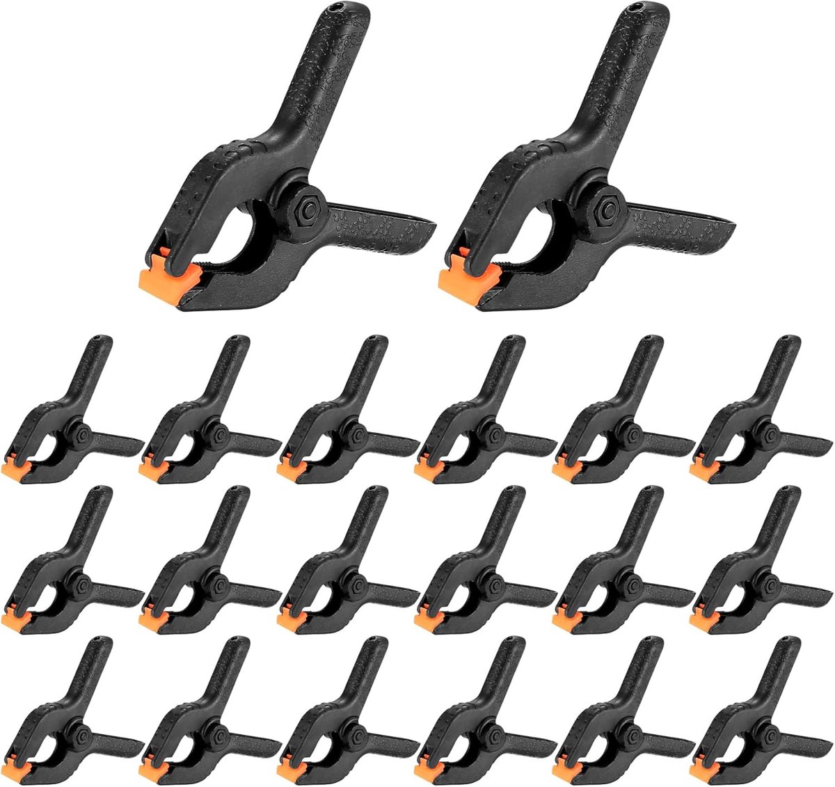 20 Pieces Tarpaulin Clamps - Spring Clamps - 2 inch Clamps - Clamp for Woodworking and Photo Studio - Market Clamp - Extra Strong - Tarpaulin Clamps - Black Hobby Glue Clamps - Plastic - Market Stall/Tarpaulin/DIY - Image 1