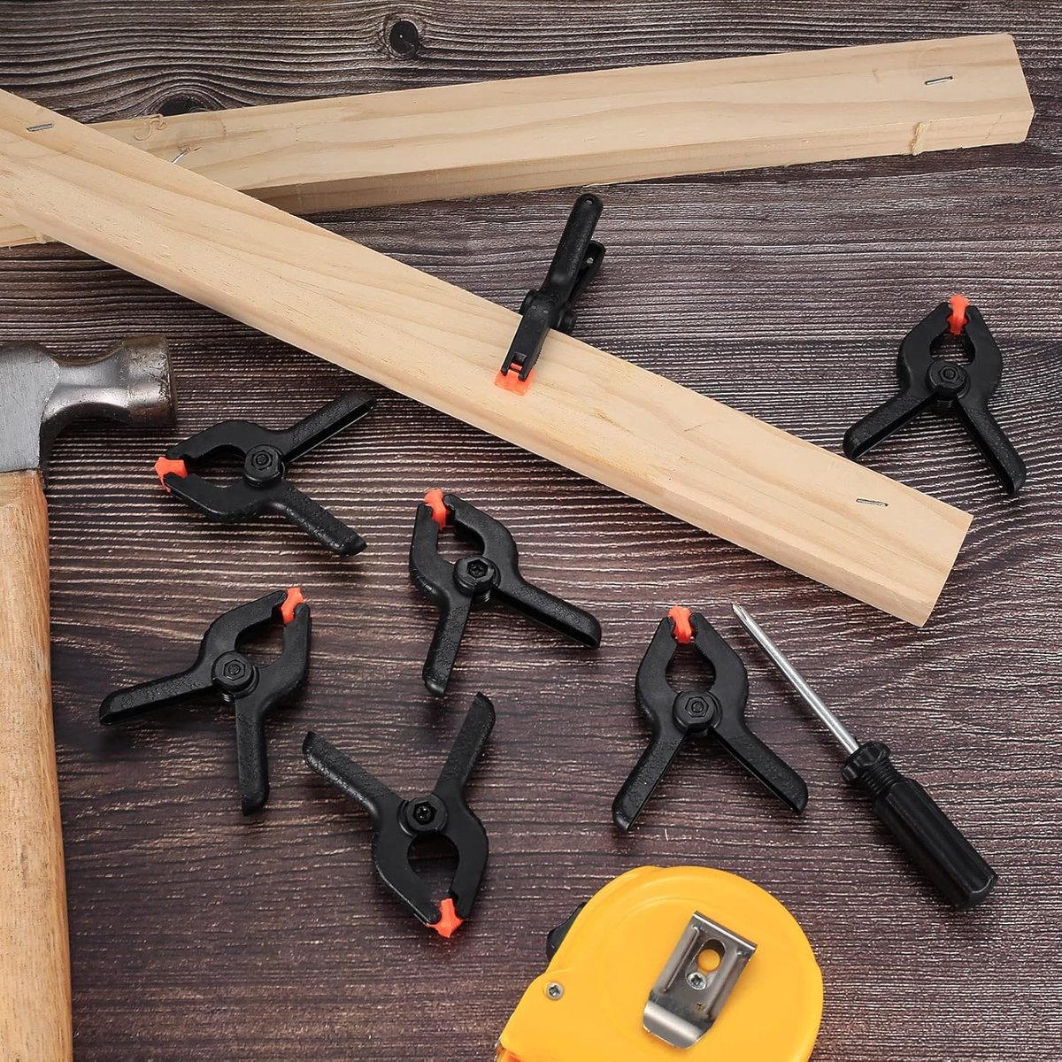 20 Pieces Tarpaulin Clamps - Spring Clamps - 2 inch Clamps - Clamp for Woodworking and Photo Studio - Market Clamp - Extra Strong - Tarpaulin Clamps - Black Hobby Glue Clamps - Plastic - Market Stall/Tarpaulin/DIY - Image 2