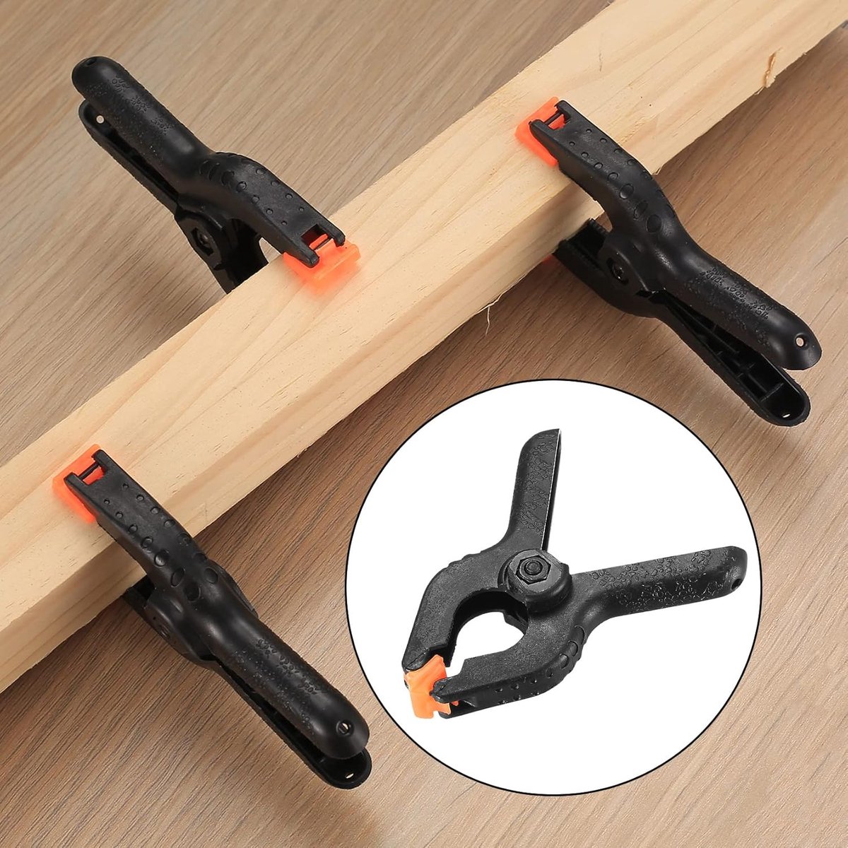 20 Pieces Tarpaulin Clamps - Spring Clamps - 2 inch Clamps - Clamp for Woodworking and Photo Studio - Market Clamp - Extra Strong - Tarpaulin Clamps - Black Hobby Glue Clamps - Plastic - Market Stall/Tarpaulin/DIY - Image 4