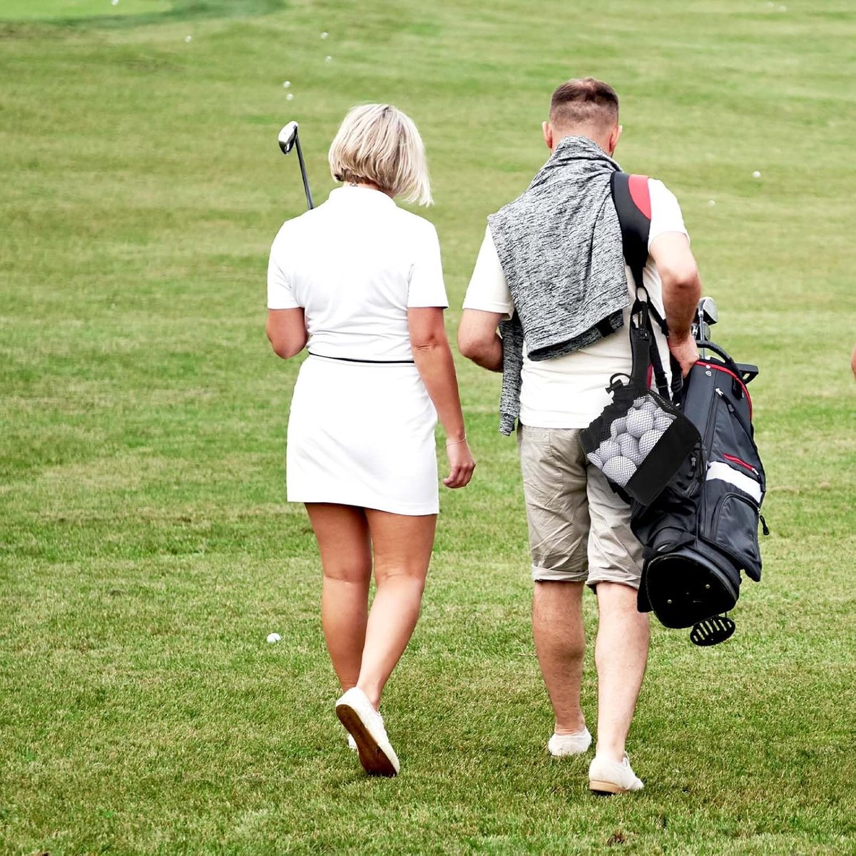 pieces - 14*14*16.5 cm - golf ball storage bag - golf bag - nylon mesh ball bag - with drawstring - golf ball sack - golf storage - mesh bags for golf accessories - black - Image 3