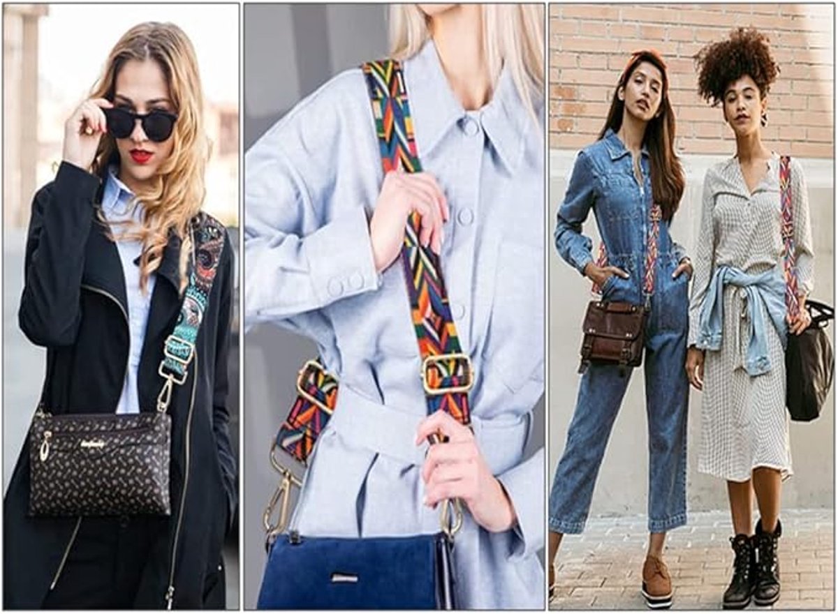 Bag Strap - 4-Piece Shoulder Strap - Adjustable Bag Strap - Bagstrap - Bag Strap - Colorful Ethnic Style Strap - shoulder strap for bag - Shoulder Strap - bag strap bag strap - Front Shoulder Strap Handbag Canvas Bags DIY Accessories Unisex - Image 5