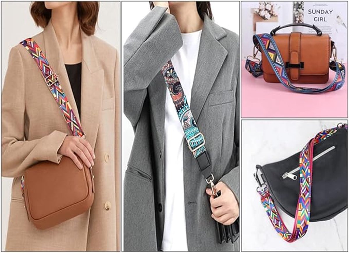 Bag Strap - 4-Piece Shoulder Strap - Adjustable Bag Strap - Bagstrap - Bag Strap - Colorful Ethnic Style Strap - shoulder strap for bag - Shoulder Strap - bag strap bag strap - Front Shoulder Strap Handbag Canvas Bags DIY Accessories Unisex - Image 6