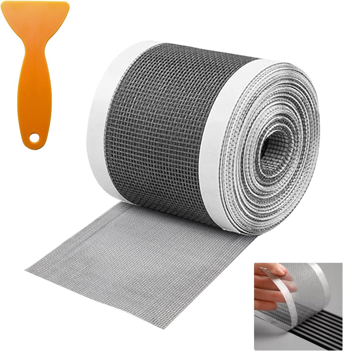 12cm*4m - Floor drain stickers - Hair catcher stickers - Shower filter - Self-adhesive filter - Drainage filter stickers - Anti-blocking mesh stickers - with sticker scraper - prevents blockages in kitchens and bathrooms - black - Image 1