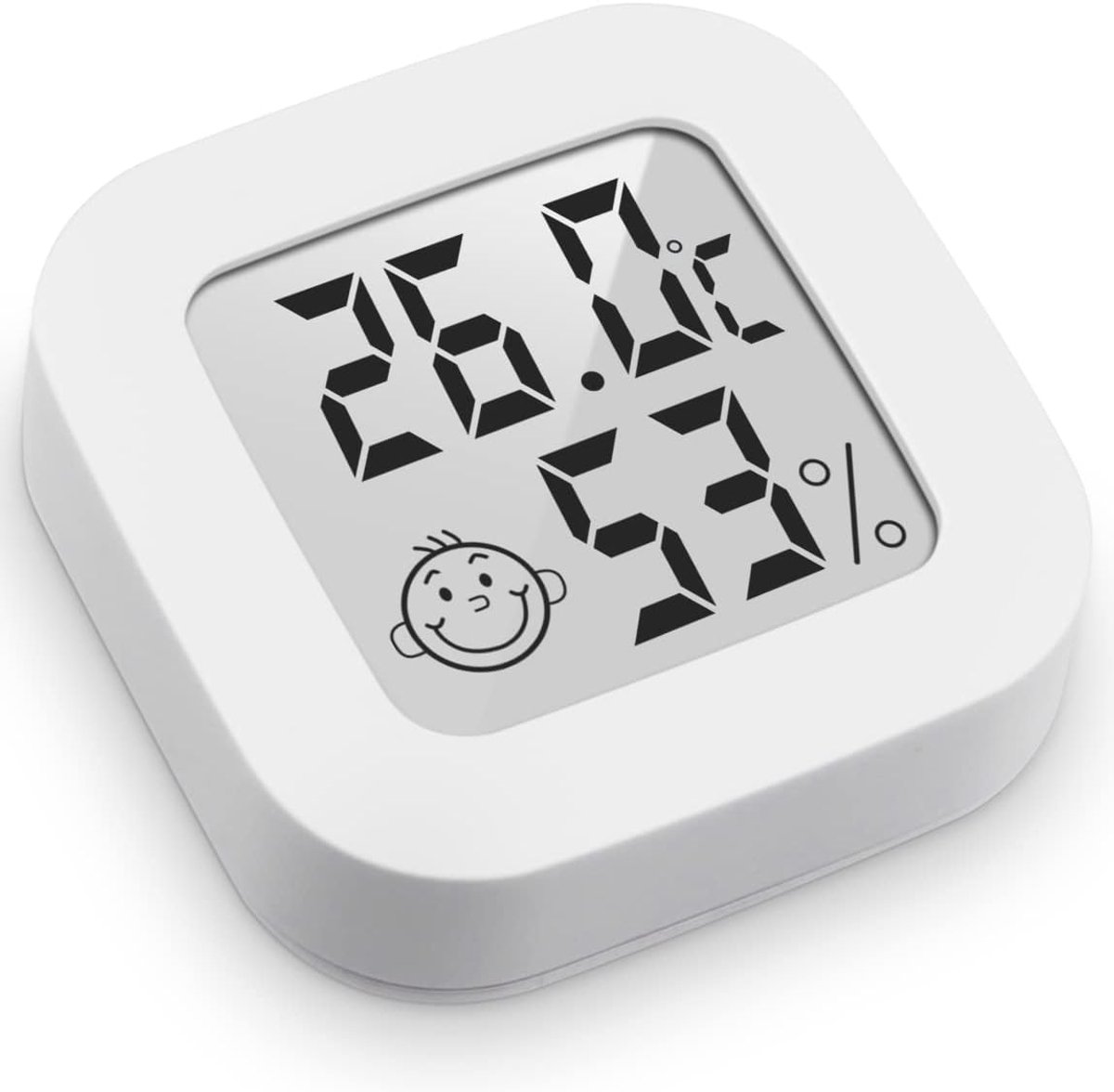 Mini digital indoor thermometer - Weather station - Thermometer - Highly accurate temperature monitor - Indoor thermometer - Hygrometer - Thermo-hygrometer - Comfort level indicator - White - Image 1