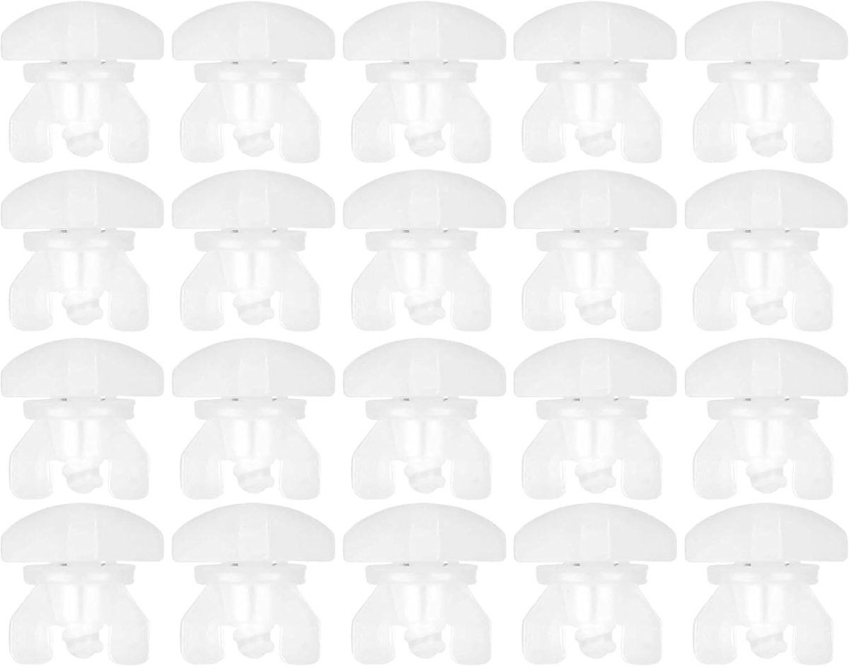 20 pieces - Curtain Rail Plugs - plastic curtain rail plugs - curtain locks - sliding rails - accessories for replacing curtains - curtain rail end lock - curtain stoppers for rail systems - 17*17*17 mm - white - Image 1