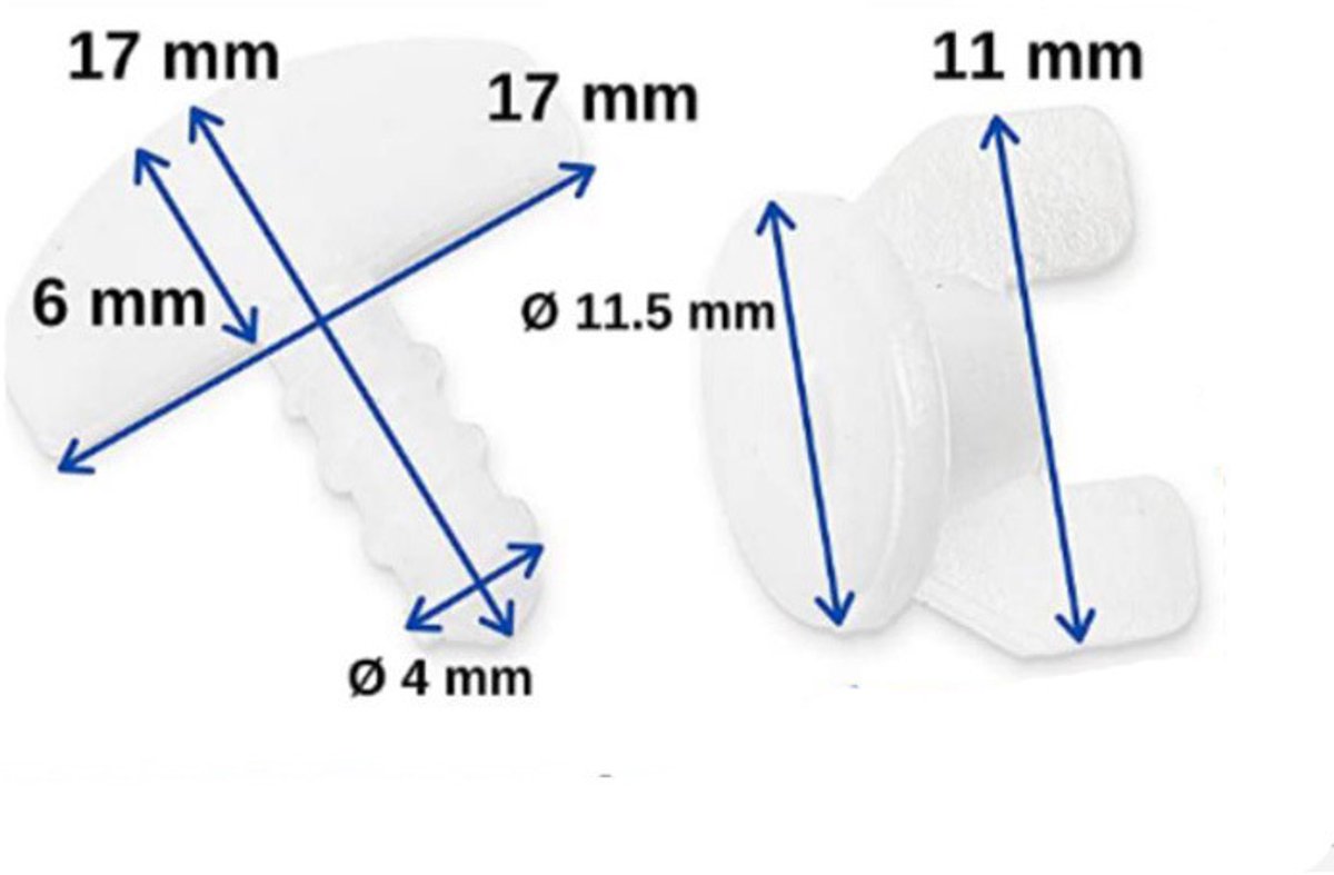 20 pieces - Curtain Rail Plugs - plastic curtain rail plugs - curtain locks - sliding rails - accessories for replacing curtains - curtain rail end lock - curtain stoppers for rail systems - 17*17*17 mm - white - Image 5