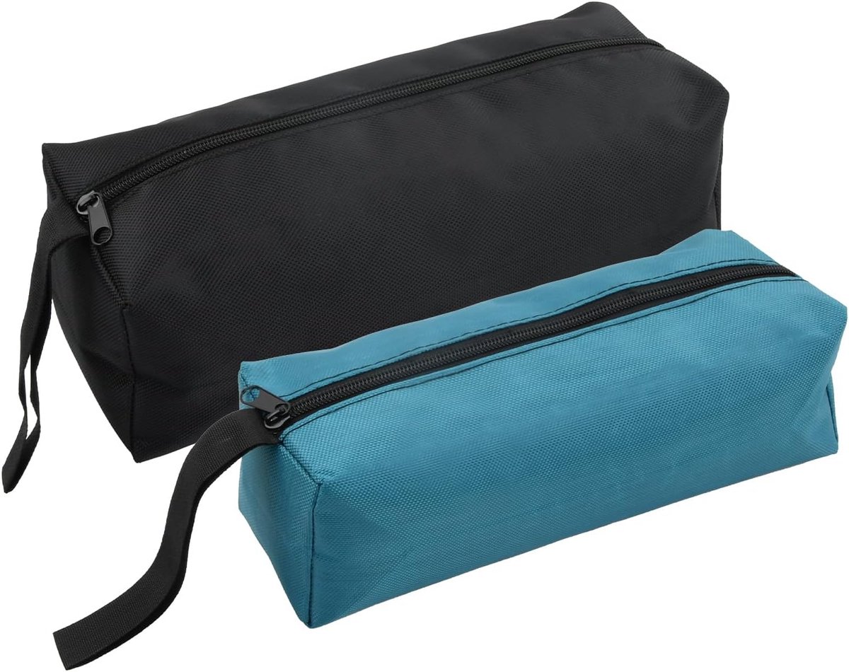 2 pieces - 30*10*10cm and 25*8*8.5 cm - Tool bag - small tool bags - waterproof tool bags - sturdy small tool bag - for carpenter, tools and power tools - black and blue - Image 1