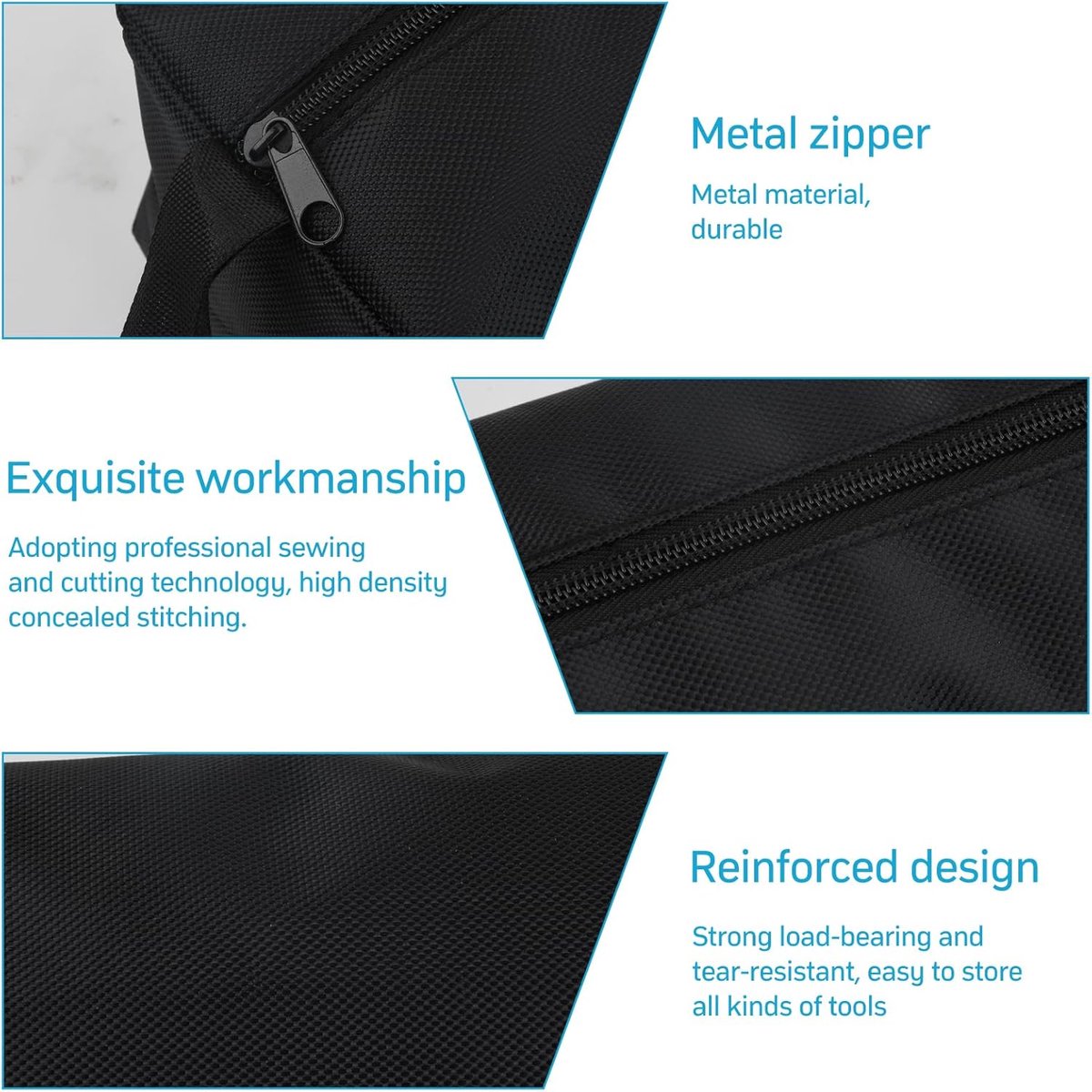 2 pieces - 30*10*10cm and 25*8*8.5 cm - Tool bag - small tool bags - waterproof tool bags - sturdy small tool bag - for carpenter, tools and power tools - black and blue - Image 4