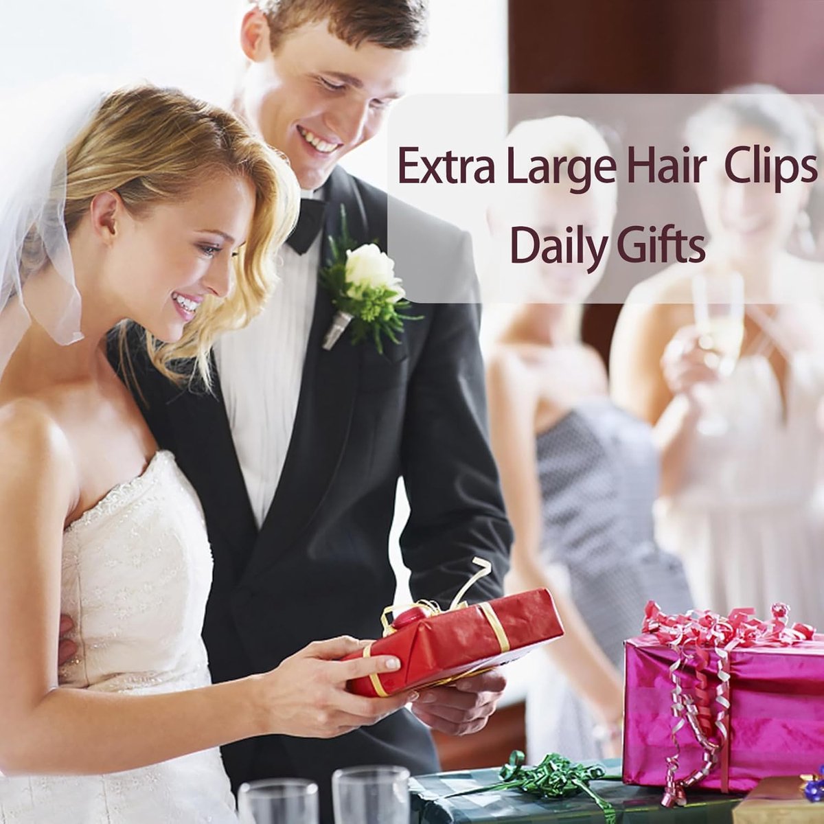 Set of 6 large hair clips for women - hair clips - banana clips - hair clamps - for adults - rectangular hair clips - large - six different colors - B - Image 3