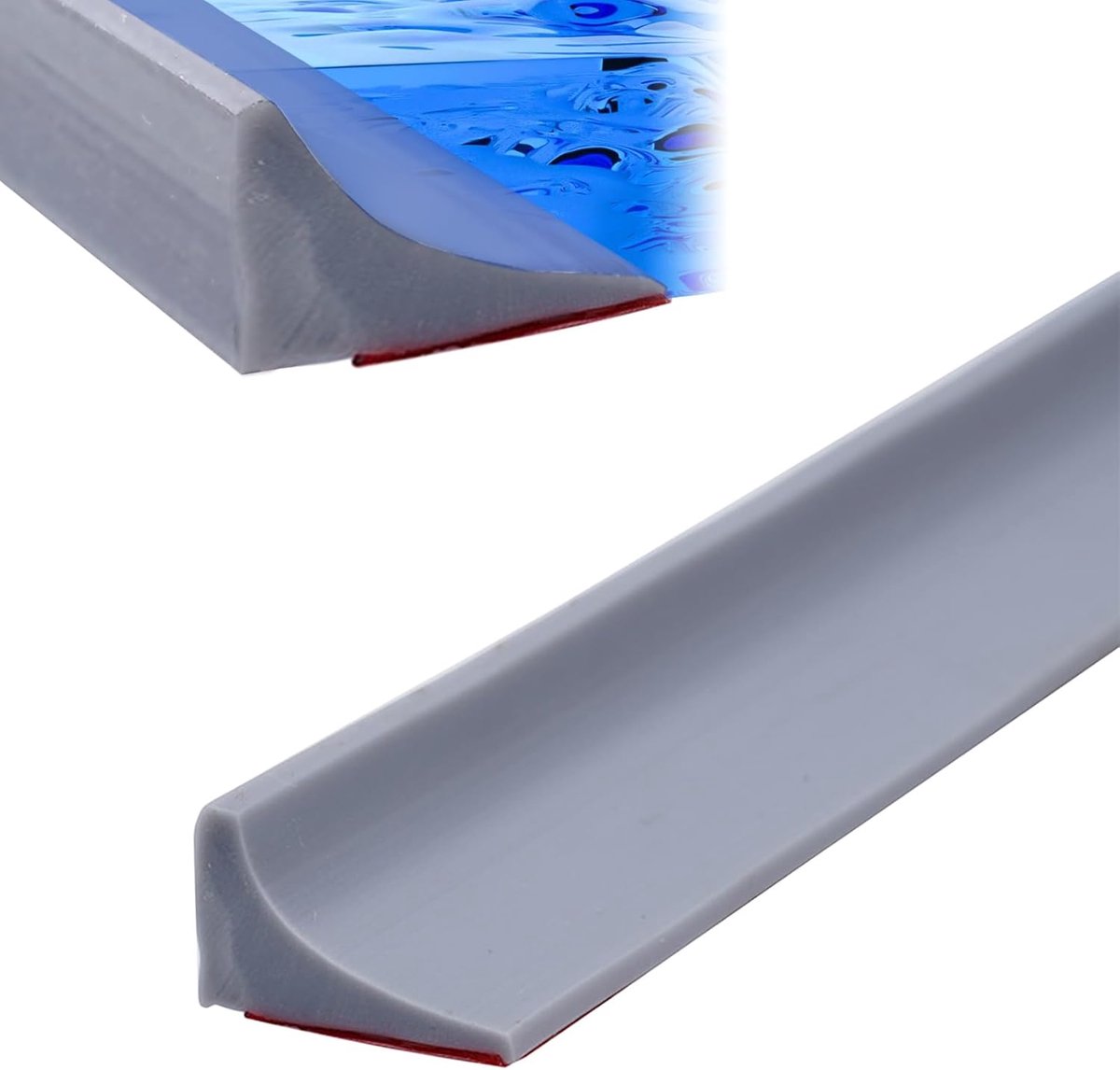 200*2*1.2 cm - Water-repellent strip - shower threshold - bendable waterproof strip - shower seal - kitchen accessories - bathroom accessories - for glass walls, shower floors, kitchen countertops - grey - Image 1