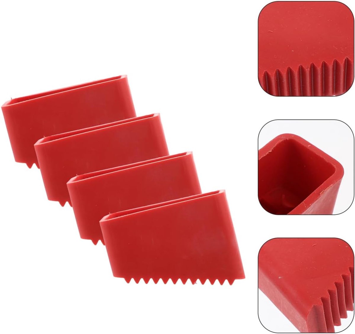 4 pieces - 5*3.8*2 cm - non-slip ladder foot covers - durable accessories for home ladders - attic ladder stepladder foot caps - stepladder feet rubber non-slip pads - easy to install - rubber foot covers - red - Image 1