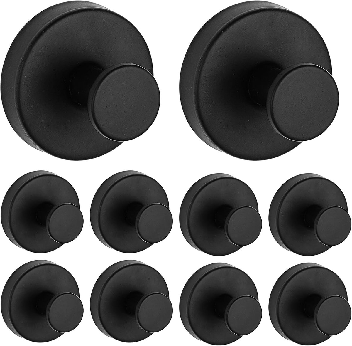 10 pieces suction cup hooks for shower - suction cup hooks - suction cup towel hooks for bathrooms - self-adhesive wall hook - SUS304 waterproof stainless steel hooks - for bathroom, bedroom, kitchen, hotel and office - Image 1