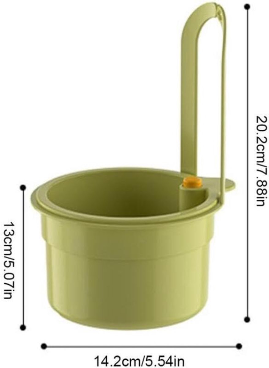 Drain Basket - Drain Filter - Sink Storage Holder - Faucet Hanging Strainer - Sink Drain Basket - Sink Strainer Basket - Sink Food Waste Collection Bin - Sink Trash Can - Plastic Kitchen Sink Strainer - Food Fruit Vegetable Drying Rack - Green - Image 5