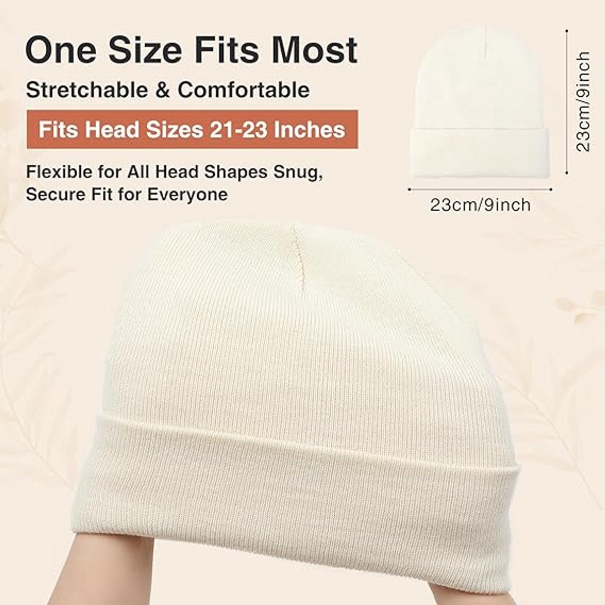 Hat - Knitted hat - Winter hat - Warm hat - Hat with satin lining - warm winter hat - knitted winter hat with fold-over brim - silk lining - soft knitted hat - warm and comfortable - for women and men - white - Image 4