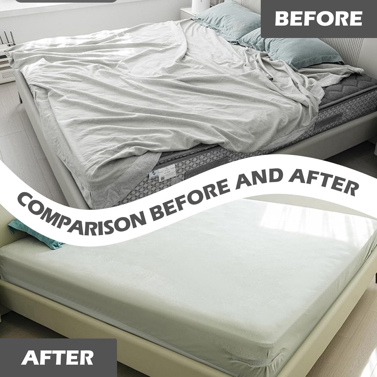 4 pieces - Sheet holder - Bed sheet holder - Duvet clips - Sheet clamps - with fastening strips - removable fitted sheet corner holders - bed clips - corner holders for covers - for mattress protectors, bedding, blankets - 15*12*8.5 cm - white - Image 2