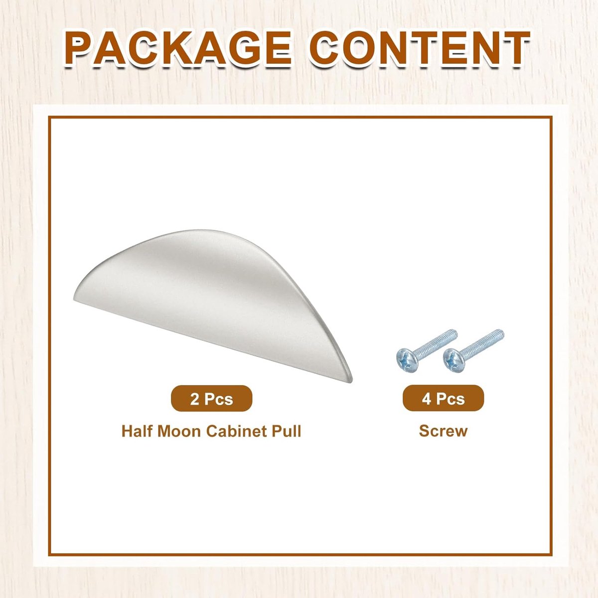 2 pieces - cabinet handles - door handle - half-moon cabinet handle - hole spacing 32 mm - drawer handles - concealed zinc alloy handles - zinc alloy cabinet handles - furniture accessories - with screws - for kitchen cabinet, chest of drawers, hardware - - Image 2