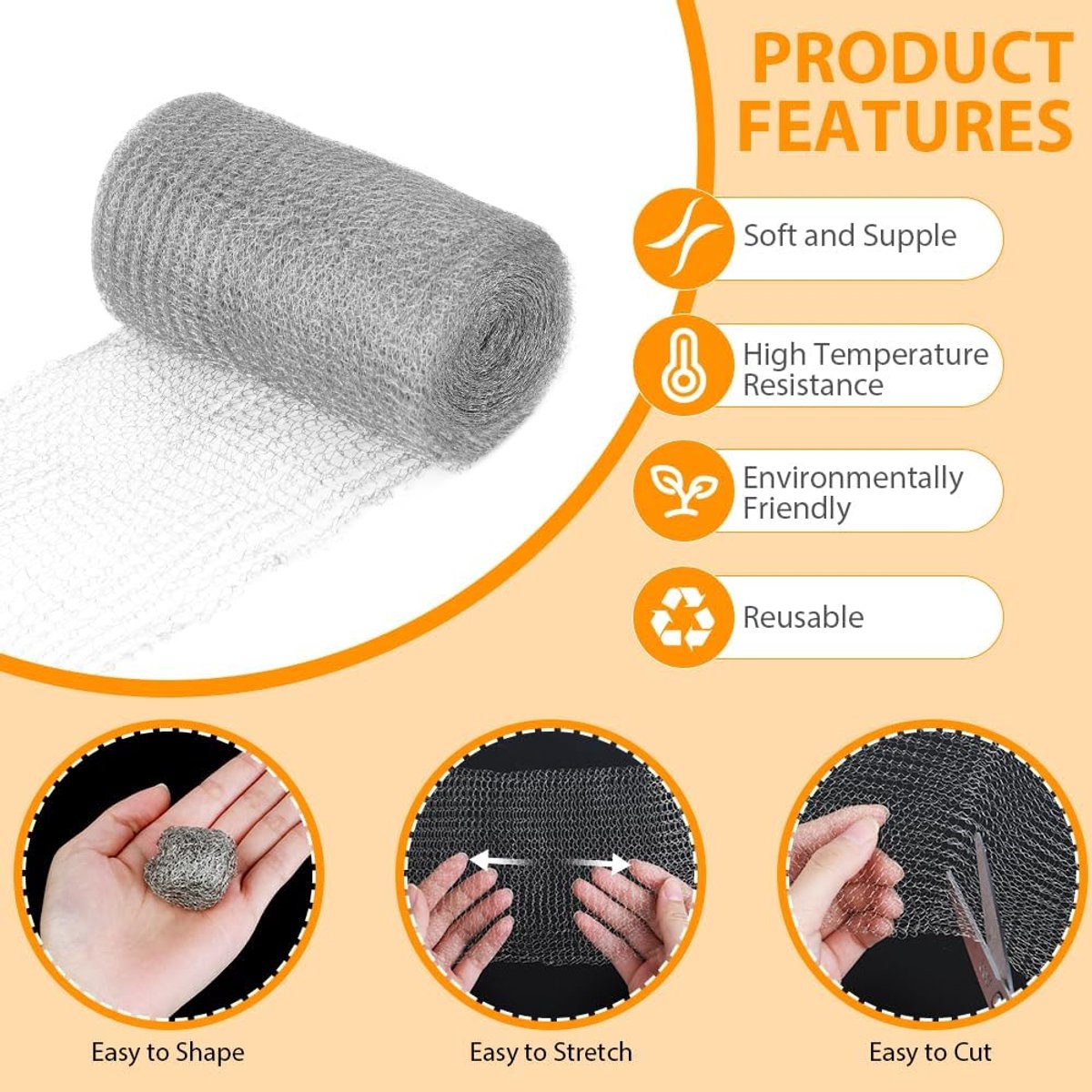 Stainless steel fine mesh - 9 m x 12.7 cm - Insect net - Rodent repellent net - Bird-proof net - Stainless steel mesh - stainless steel metal mesh - for keeping out snails, birds, slugs and insects - Garden protection - silver - Image 2