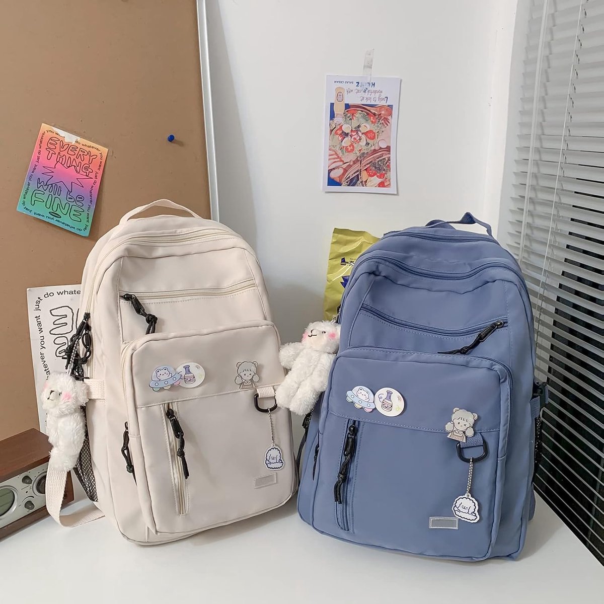 backpack - backpack for girl - Waterproof Girl Backpack - School backpack - boys' backpack - women's backpack - lightweight school bag - School bag - Girls' School Student School Bag - Backpacks - Teenagers - Large capacity school backpacks - White - Image 3