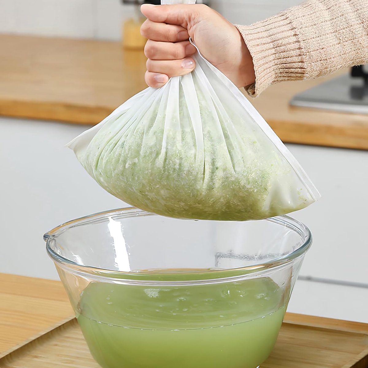 3 pieces - Filter bags - Brew filter bags - Brew bags - Filter Mesh Bags - Strainer cloth - Drawstring filter bags - Fine mesh sieve bags - Reusable - Fine mesh filter wine bag - Beer press - With fine mesh sieve and drawstring closure - 46*40 cm - Image 6