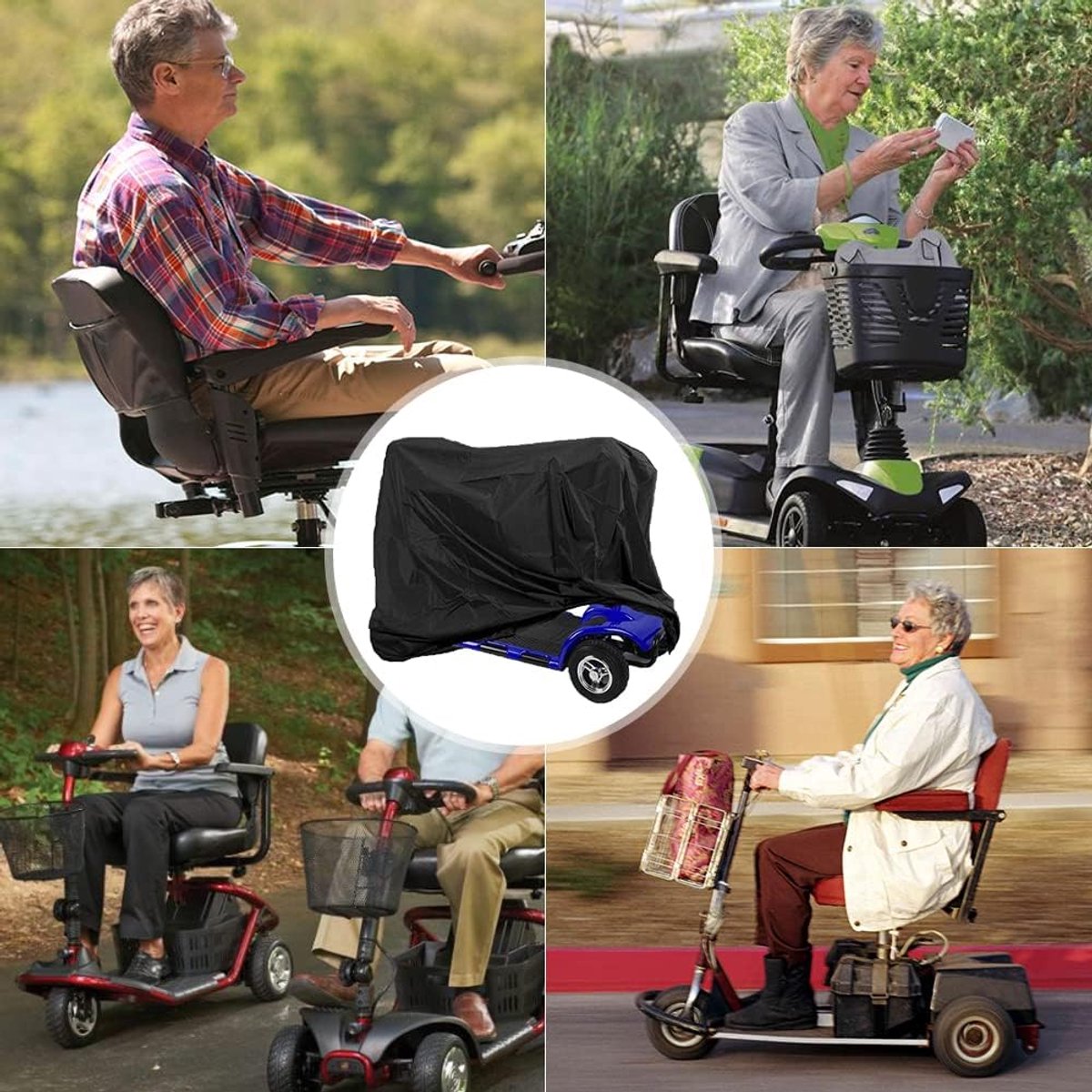 Electric Scooter Cover - Oxford Fabric 210D Electric Scooter Cover - Waterproof Scooter Cover - Dustproof - Snowproof - Sunproof - Rainproof - Protective Cover - Black - 170×61×117 cm - Image 4