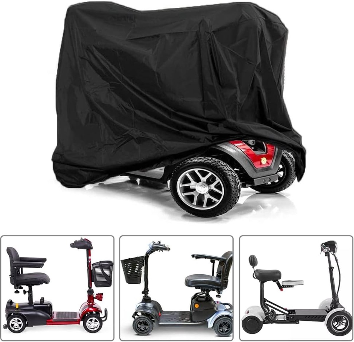 Electric Scooter Cover - Oxford Fabric 210D Electric Scooter Cover - Waterproof Scooter Cover - Dustproof - Snowproof - Sunproof - Rainproof - Protective Cover - Black - 170×61×117 cm - Image 6