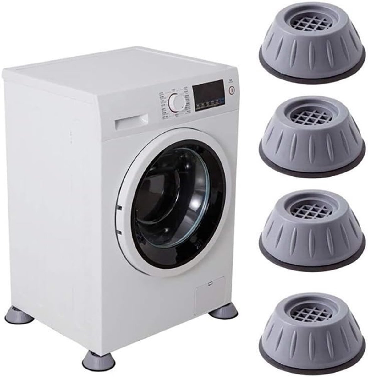 4 Pieces Vibration Washing Machine Feet - Shock Absorbers - Rubber Feet - Washing Machine Shock Absorbers - Non-slip and Quiet - Washing Machine Stand - Suitable for Washing Machine Stands - Washing Machine and Dryer Feet - Image 1