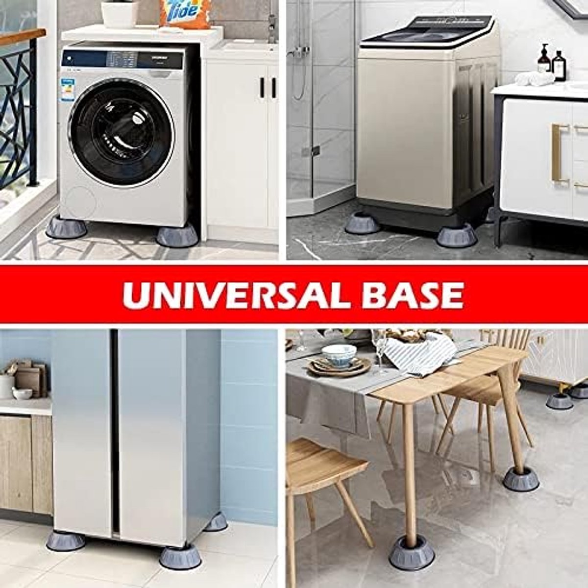 4 Pieces Vibration Washing Machine Feet - Shock Absorbers - Rubber Feet - Washing Machine Shock Absorbers - Non-slip and Quiet - Washing Machine Stand - Suitable for Washing Machine Stands - Washing Machine and Dryer Feet - Image 4